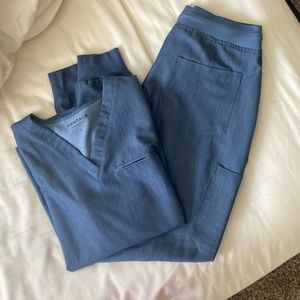 Womens Mandala Denim Scrub Set size L